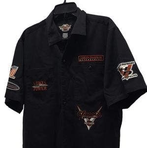 Men's Harley Davidson Button Down with patches shirt
